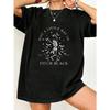 Oversized T Shirt Black Skeleton And Bats Print Just A Little Ray Of Pitch Black Graphic Tee For Casual Wear And Street Style