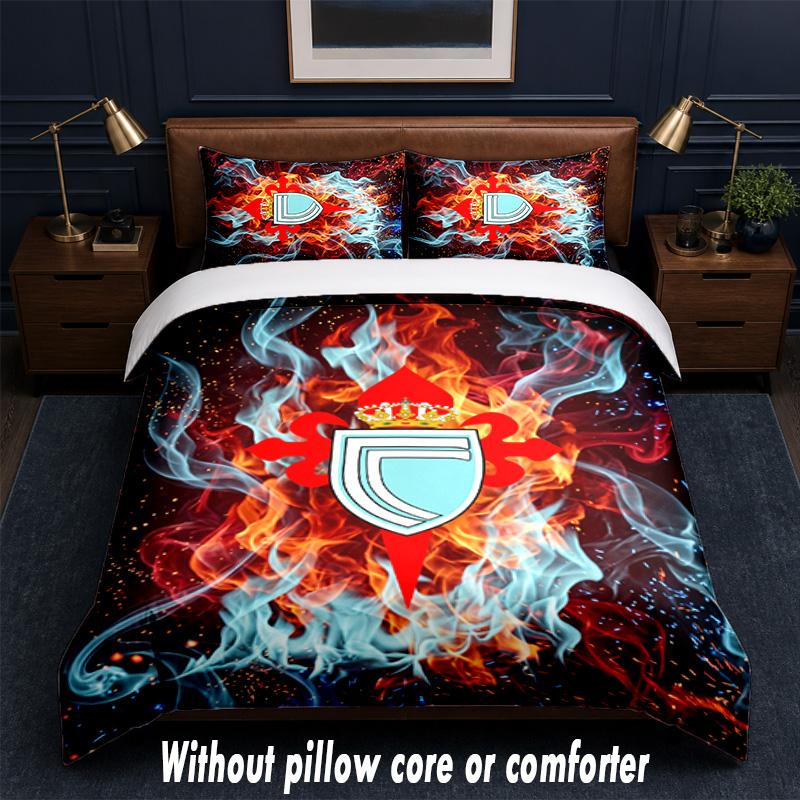 Celta Vigo FC Design Bed Bedding Set 1 Duvet Cover + 2 Pillowcases Soft Breathable Household Bed Linens