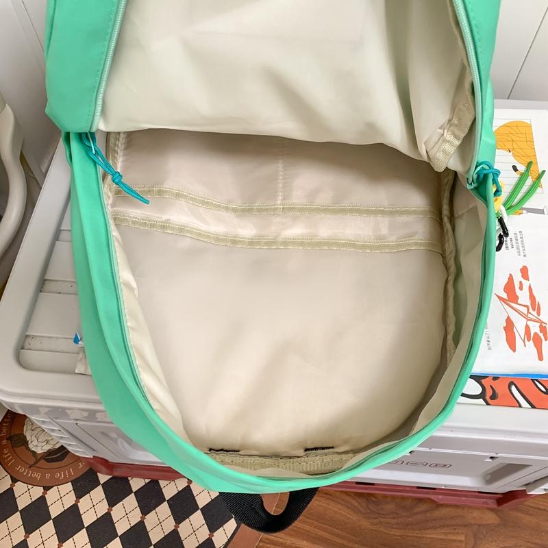 Female Solid Color Backpack Junior Senior High School Student Schoolbag Large Capacity Backpack Girls