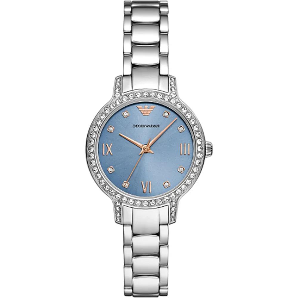 Женские кварцевые часы Emporio Armani Cleo Blue Metal Silver AR11585 синий