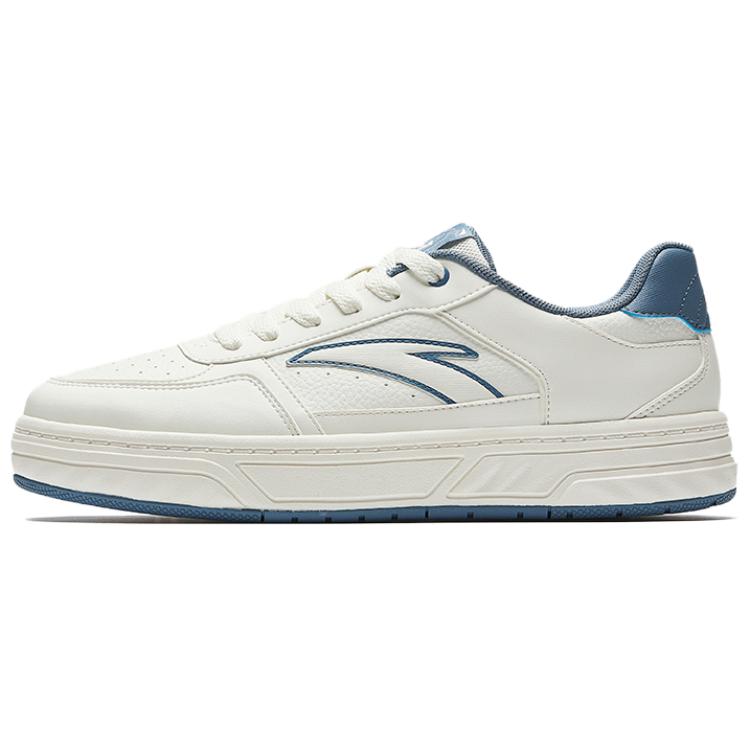 New Anta BaiChuan Wear resistant And Lightweight Low Top Skateboard Shoes Men's Ivory White Rosemary Blue 112538010-1