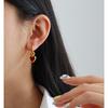 New Retro Chinese Style Colorful Enamel Heart Earrings - Minimalist High-End Design for Women
