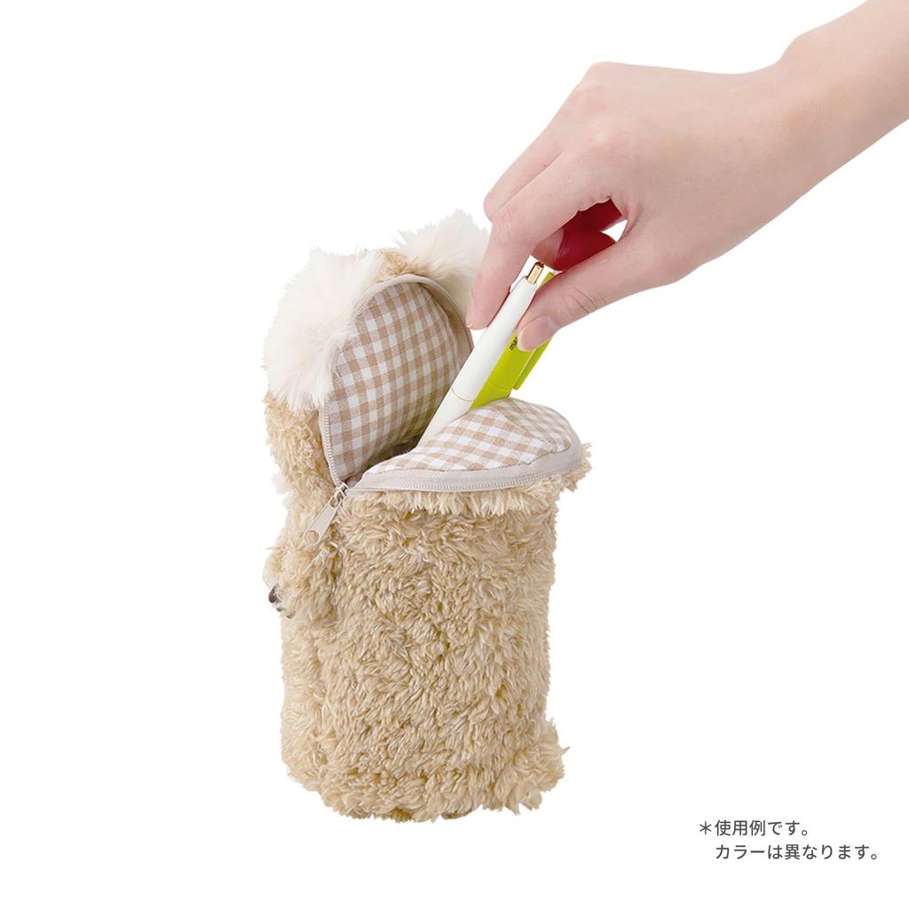 Livheart Moco Friends Whip Stand Pen Pouch, White (Total Length: Approx. 19cm), Pencil Case, 97507-12