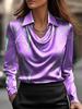2026 European Spring Arrival: Women's Print Swing Collar Shirt Top