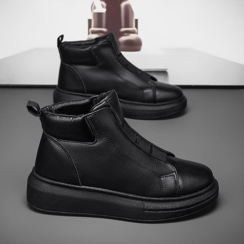 New winter thick-soled heightened and wear-resistant outdoor leisure sports Martin boots 39 standard sneaker size чёрный 3880₽