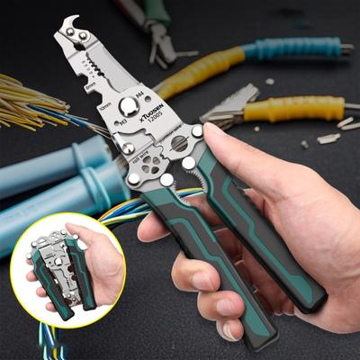New High-carbon Steel Wire Stripping Pliers Multifunctional Foldable Wire Stripping Tool Non-Slip Hand Tools Pincers Electrician