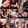 10 autocollants tatouage citrouilles d'Halloween, lumineux, temporaires et imperméables, pour le visage et le corps, accessoires pour les fêtes d'Halloween des enfants.
