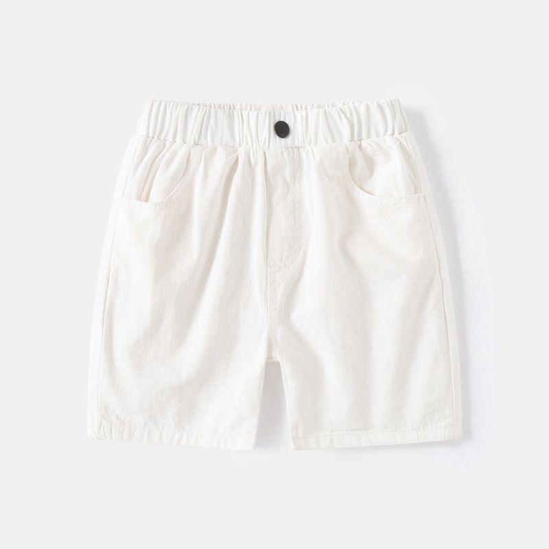 Boys' Shorts Cropped Pants Children's Summer Clothing Thin Children Bermuda Shorts Kids Mid Waist Pure Color Rubber Pants