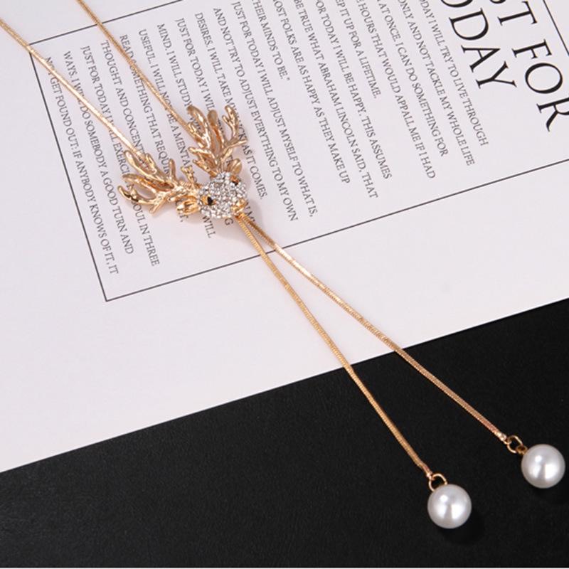 Herbst/Winter Engel Mädchen Blume Pullover Kettenhalskette: Koreanische Mode Persönlichkeit mit Pfauendesign für Frauen