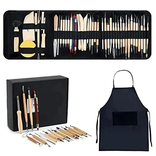 Unelte pentru sculptură din lut de ceramică Set cu două fețe pentru sculptură în lut polimeric Trimming, texturare, modelare ceramică Instrumente profesionale
