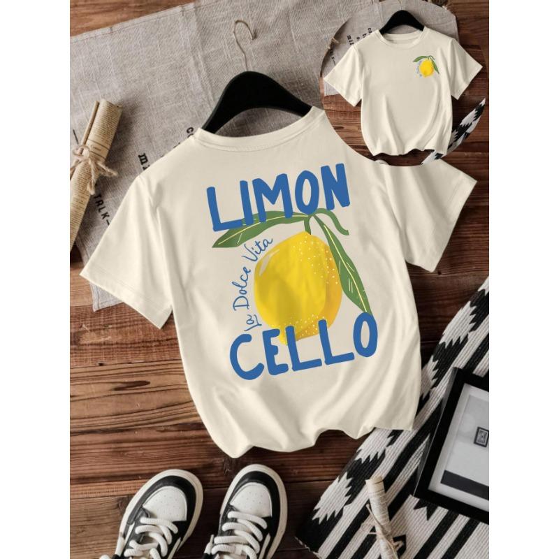 Zitronenfarbenes modisches lockeres Freizeit-T-Shirt mit kurzen Ärmeln und Rundhalsausschnitt