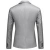 Formal Blazer Solid Color Turndown Collar One Button Four Seasons Slim Fit Pockets Suit Jacket for Wedding