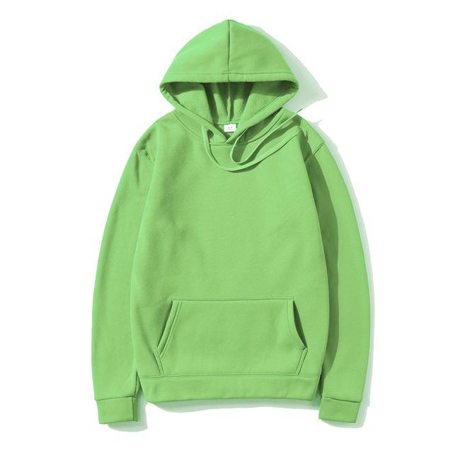 Herbst/Winter Unisex Plus Samt Dick Einfarbig Lockerer Hoodie