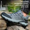 Labor Insurance Shoes for Men, Breathable Lightweight Insulated Shoes, Electricians with Anti-smash, Anti-puncture Wear-resistant Anti-odor Work Shoes