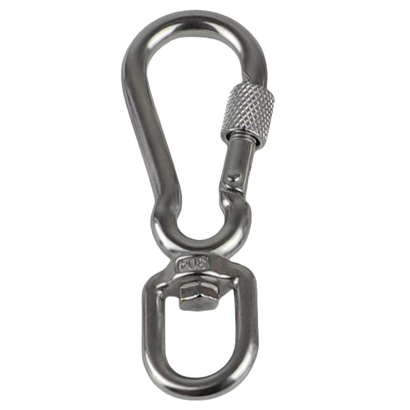 Stainless Steel Hook with Swivels for Dog Collar Carabiner with Swivels Joint Bolted Carabiner for Pet Leashes/Camping T