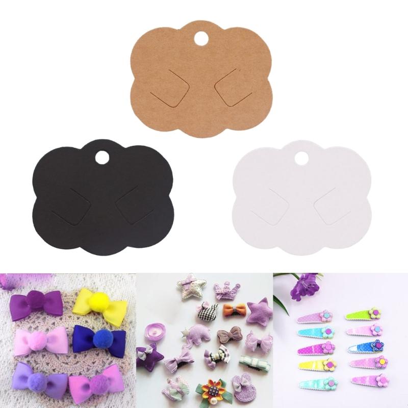 Set of 100 Jewelry Display Cards Hair Clip Cards Necklaces Cards Paper Texture Convenient Jewelry Cards for Displaying