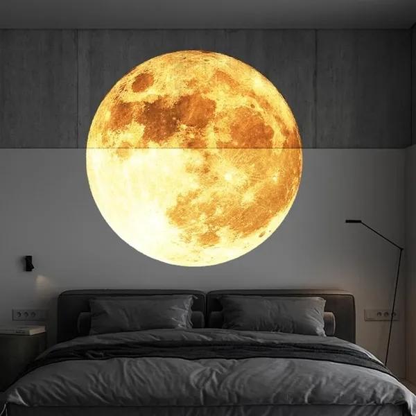Mini Lámpara Proyector Tierra Luna Luz de Proyección de Estrellas Proyector de Planetas Atmósfera de Fondo Luz Nocturna LED para Decoración de Pared de Dormitorio