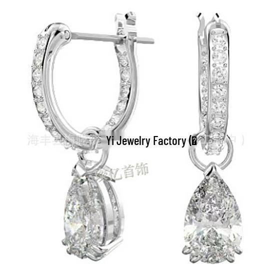 Exquisite Water Drop Crystal Cut Earrings No Packaging