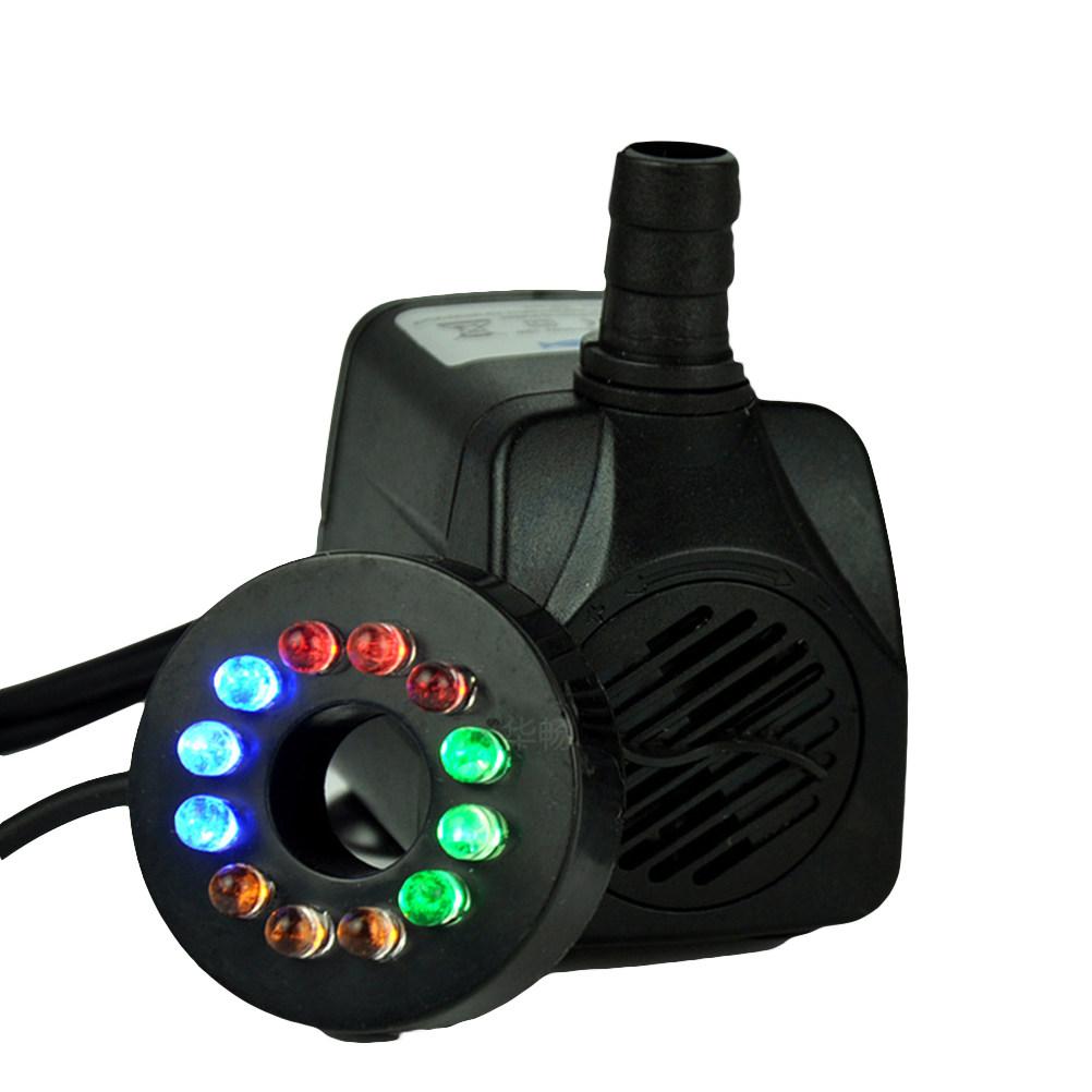 Powerful 25W Submersible Circulation Water Pump Low Noise Adjustable Flow LED Light for Fountains Aquarium Ponds