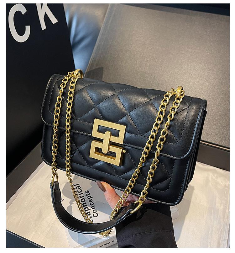 2025 Winter Women's Argyle Chain Versatile Crossbody Bag - Fashionable Small Square Shoulder Bag, Light Luxury