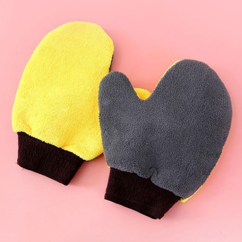 Wash Car Mitt Doublesided Microfiber Glove Scratchfree And Lintfree Wash Mitt Made Of Coral Fleece For Car Care Car Wash Mitt For Stubborn Dirt