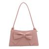 Sophisticated Bowknot Handbag For Women 2024 Summer Street Style Medium Crossbody Bag In Pu Leather
