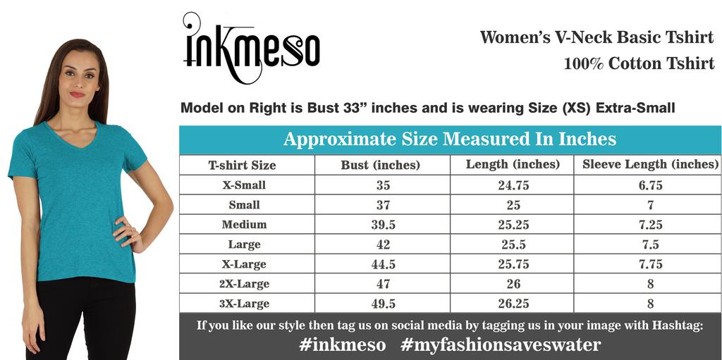 Inkmeso Womens Short Sleeve V-Neck Shirts Casual Regular Fit Tee T-Shirt Basic