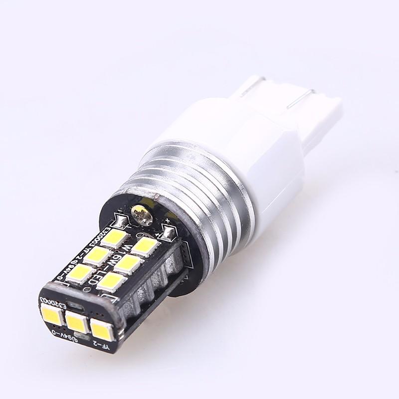 White T20 7443 15 SMD LED Car Turn Signal Reverse Bulb Tail Lamp Canbus Error Free 12V Car Styling External Lights