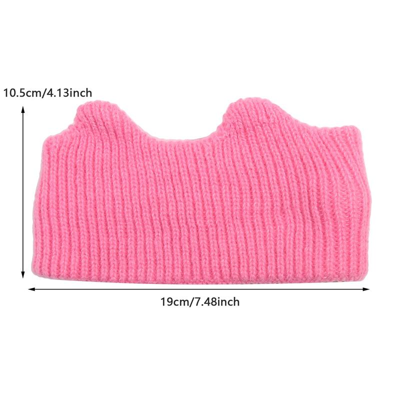 Cute Cat Ears Warm Knitted Headband Female Retro Face Wash Elastic Hair Bands Solid Color Simple Wide-brimmed Head Wrap