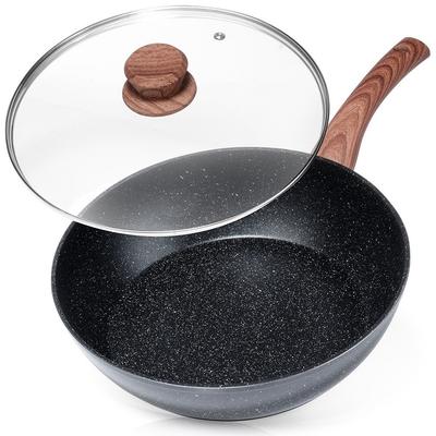Granite Deep Frying Pan with Lid 28 Cm