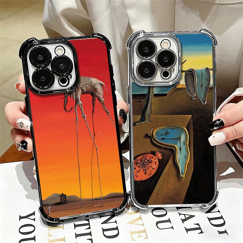 Salvador Dali Art Phone Case For iPhone 15 16 17 Air 14 Pro Max 16E Plus 13 12 Mini Plating Anti-Fall Fundas