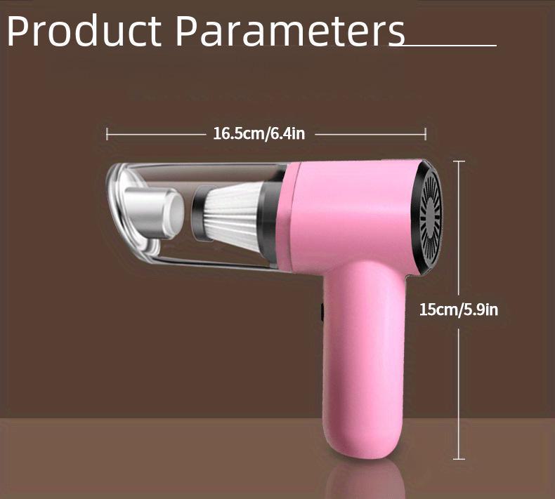 Výkonný bezdrátový vysavač do auta pro dvojí použití pro nabíjení doma a v autě, vnitřní ruční mini