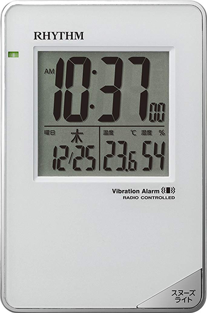 

Будильник RHYTHM, Радиоуправляемый, Функция вибрационного будильника, Для путешествий, Портативный, Белый, 10.6x7x1.4см, 8RZ211SR03