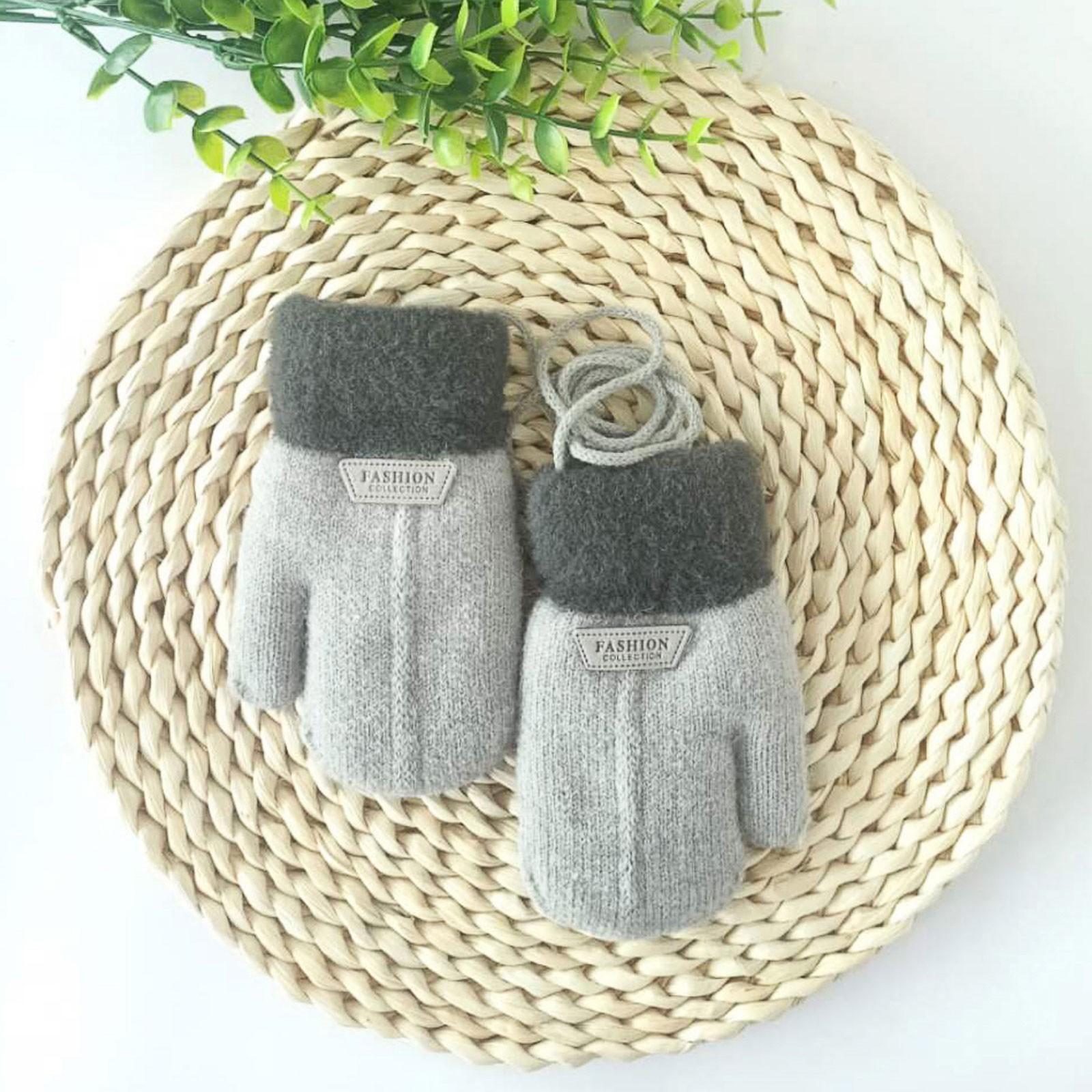 

Детские зимние перчатки для девочек и мальчиков, сенсорные трикотажные теплые эластичные варежки для холодной погоды 3