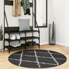 VidaXL Shaggy Rug with Long Pile, Floor Carpet, Area Rug, Living Room Rug, Modern, Black and Cream 375421