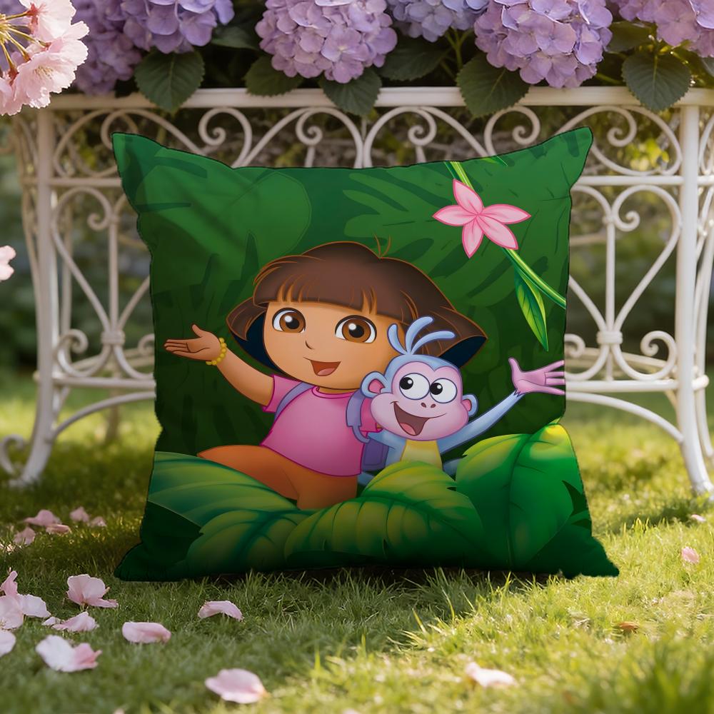 

Anime cute D-Dora the E-Explorer Cushion Cover Home & Car Dual-Scene Pillow Cover: Reversible for Premium Comfort 40cmx40cm
