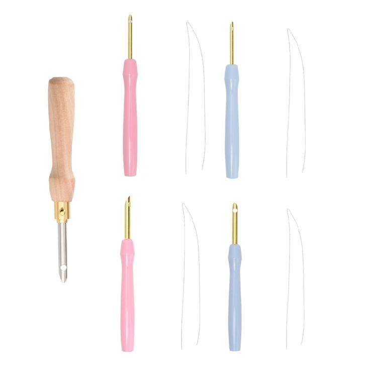 Multipurpose Punching Needle Embroidery Pen with Threading Tool for Embroidery Craft Beginner Punching Needle Tool