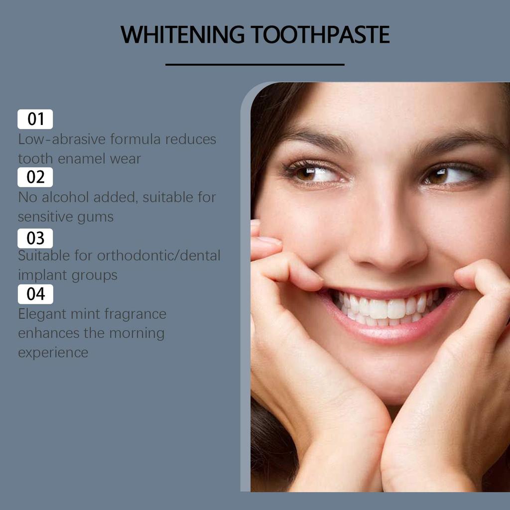 Dentifricio Sbiancante Rimuove Placca Dentale Riduce il Tartaro Allevia la Sensibilità delle Gengive Alito Fresco Dentifricio alla Menta 85g