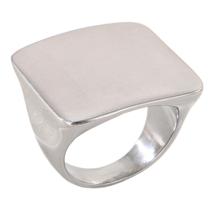 

Современное квадратное литое кольцо из нержавеющей стали для мужчин и женщин, гипоаллергенное ювелирное изделие с удобной посадкой No. 7