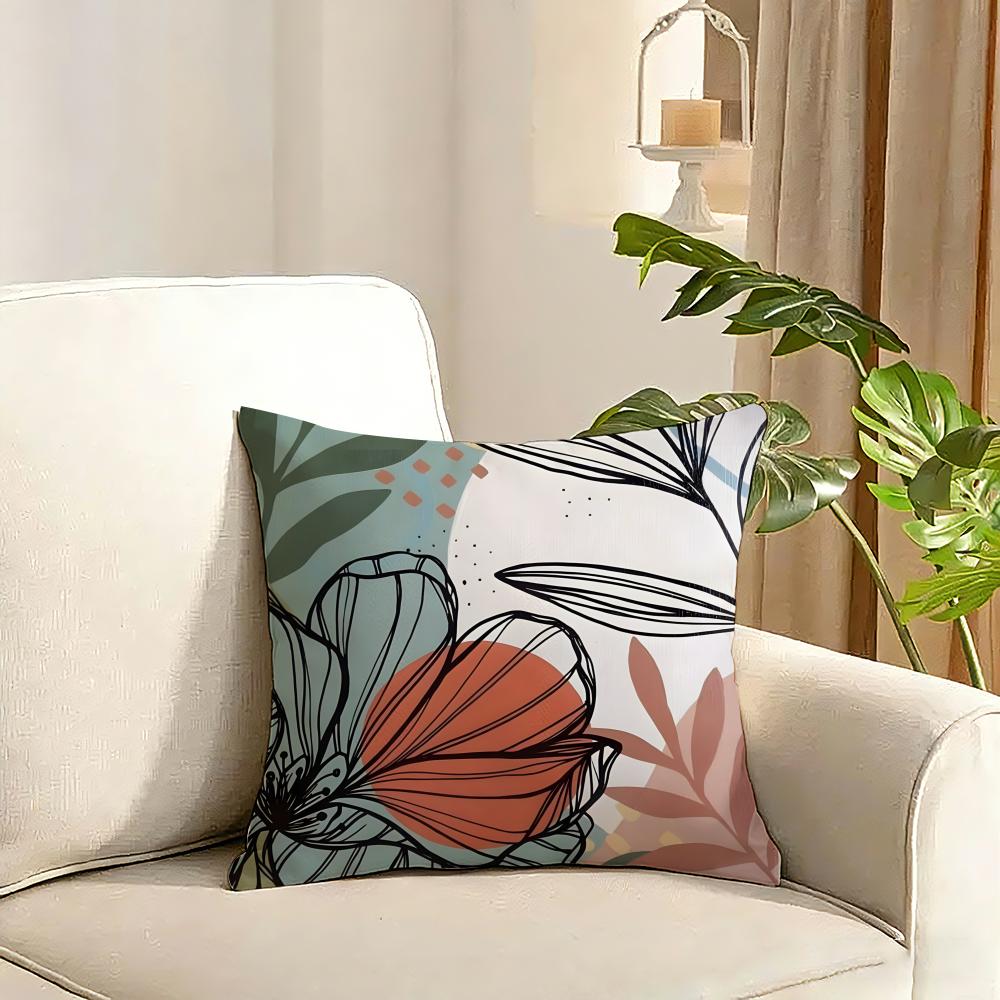 Cool Summer Prints Cushion Cover Reversible Plush Pillow Cover Soft Fluffy Home Decor for Sofa Bedroom