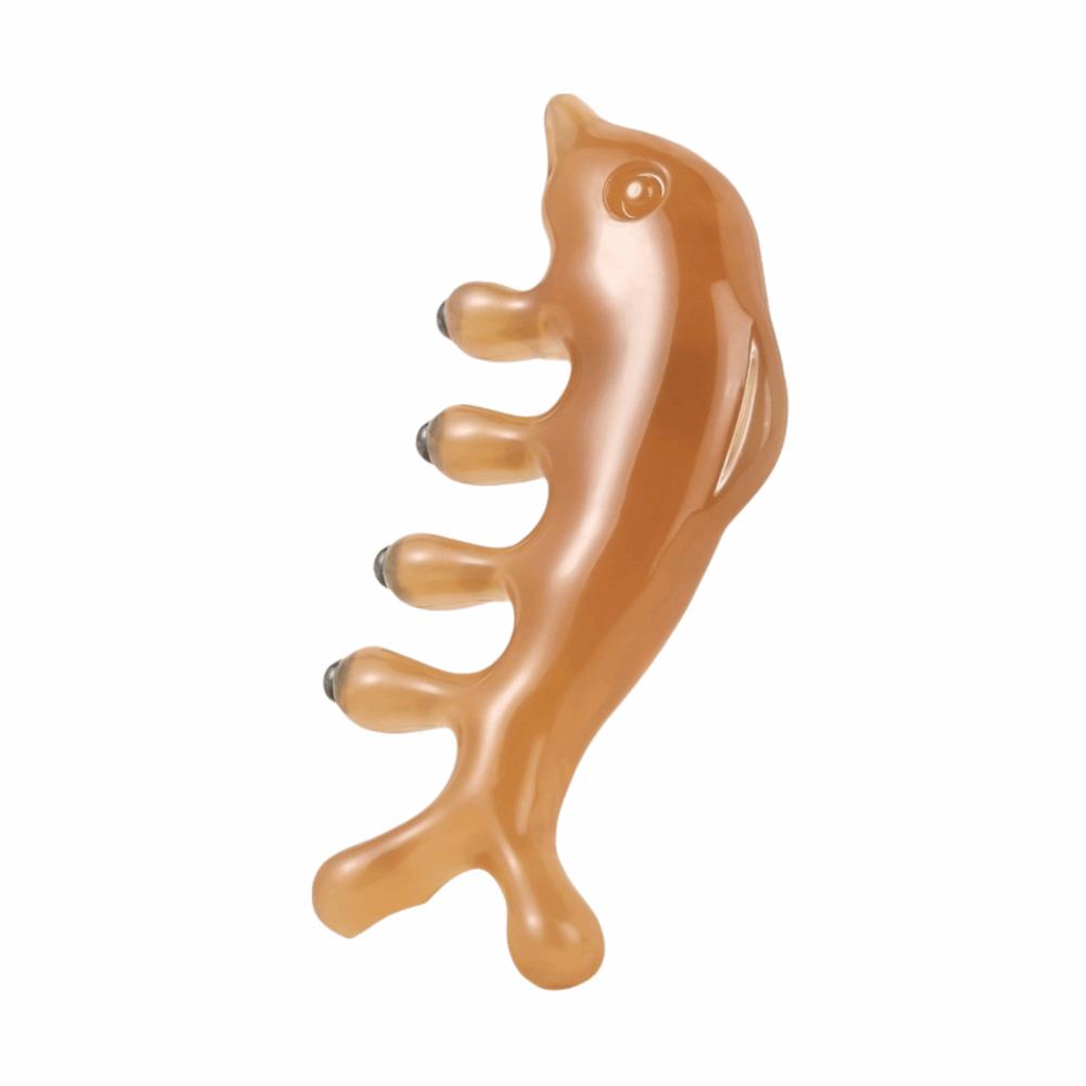

Dolphin Shape Head Massage Comb Multifunctional Therapy Massage Comb Body Massage кавовий