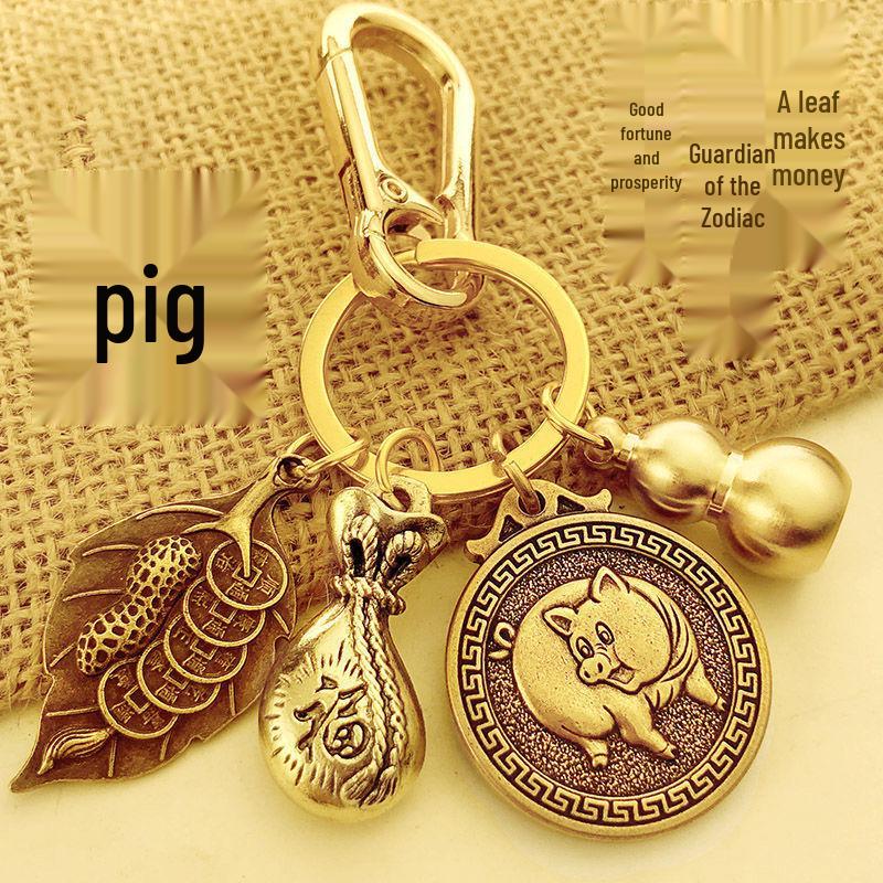 Övernattningsrikedom-amulett: Zodiak Lyckopåsar, Pengapåsar, Nyckelringar, Bilhängen och Lyckoaccessoarer för Män och Kvinnor.