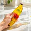Flexible Sensory Toy Clear Bar Squeeze with Fake Fruit Inside, Stress Relief Shapeable Hand Therapy Stick Toy, Transparent Strip Figdet for