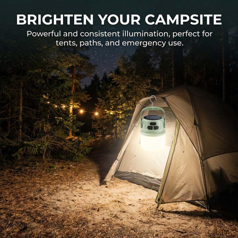 LED Light LED Solar Camping Light Waterproof USB Rechargeable Rechargeable Light with Hook Handheld Design Solar Camping Lights