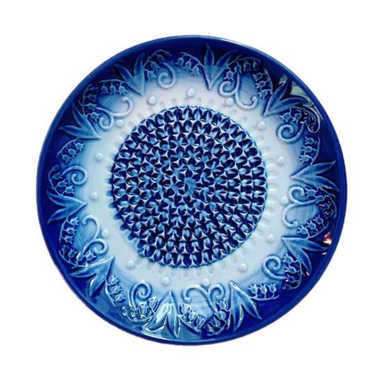 Geëmbosseerde Keramische Knoflookrasp, Vintage Patroon Gemberrasp Schijf voor Keuken, Multifunctionele Stamper voor Kaas Nootmuskaat