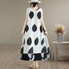 DIMANAF New 2026 Women Plus Size Summer Lady Long Dress Black Vest Sleeveless Loose Oversize Maxi Floral Print Sundress Beach Clothing