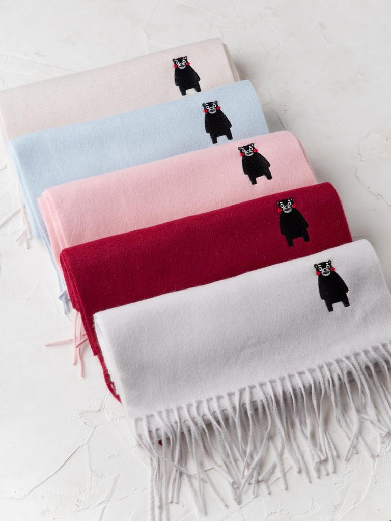 CEREALS Kumamon Cashmere Birthday Present 100% Scarf, Gift, (Bordeaux)