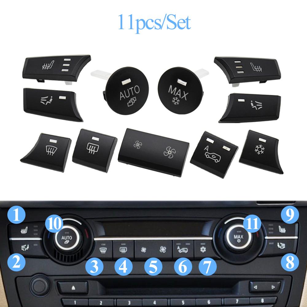 Car Dashboard Air Conditioner AC Button Key Venlitation Auto Knob Switch Cap For BMW X5 X6 E70 E71 E72 2007-2014 64119310445