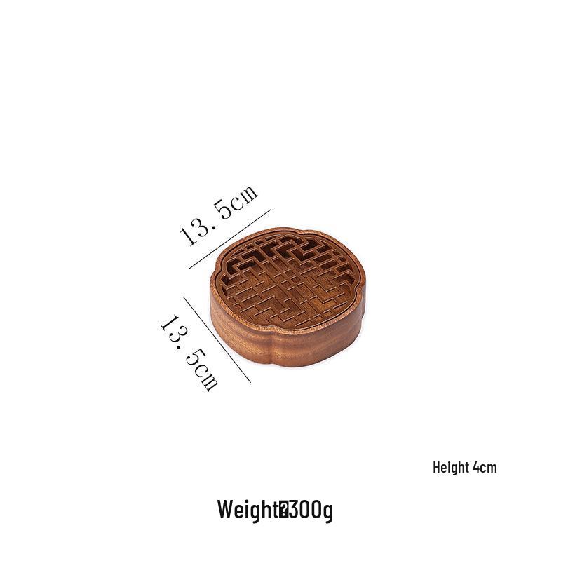 Walnut Zisha Teapot Mat: Small Water Storage Tray for Japanese Tea Brewing