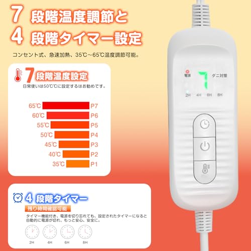 Electric Foot Warmer [8-Second Heat-Up, 2-Person Size, 90*50cm], 7 Temperature Settings, 4 Timer, Large Size, Foot Warmer with Foot Inserts, Fast Heat